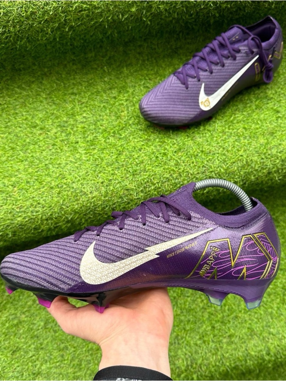 Nike Zoom Mercurial Vapor16EliteFG Kylian Mbappe Grand Purple Elite SoccerCleats - Picture 4 of 7